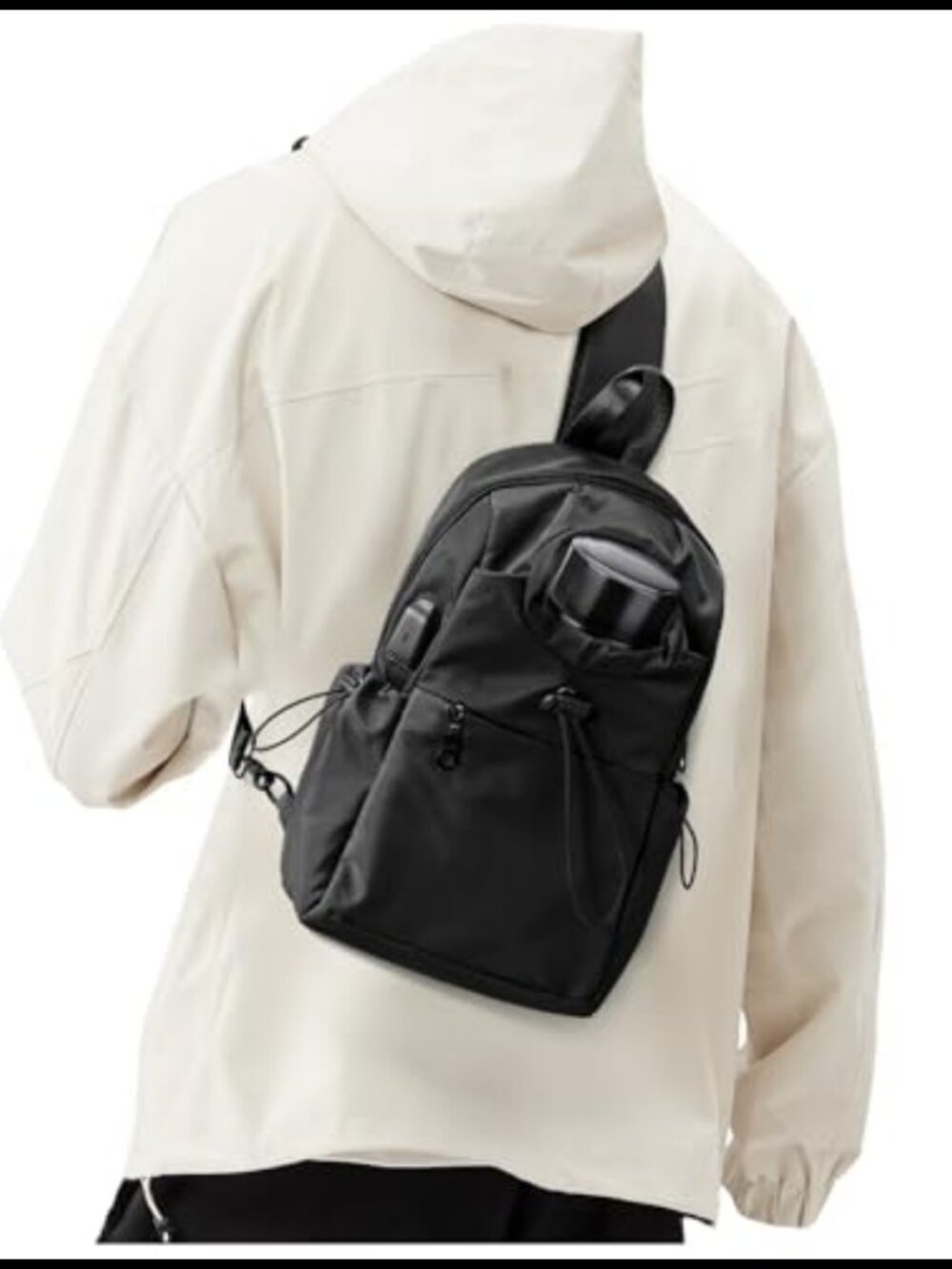 Nylon Crossbody Sling Bag Anti-Theft USB Charging Lightweight Daypack